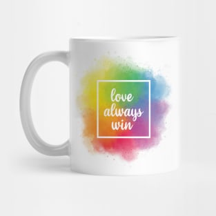 love always win rainbow brush Mug